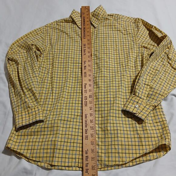 Jos.A.Bank Executive Collection Medium Long-Sleeved Button-Up Yellow/Blue Plaid - Picture 7 of 8